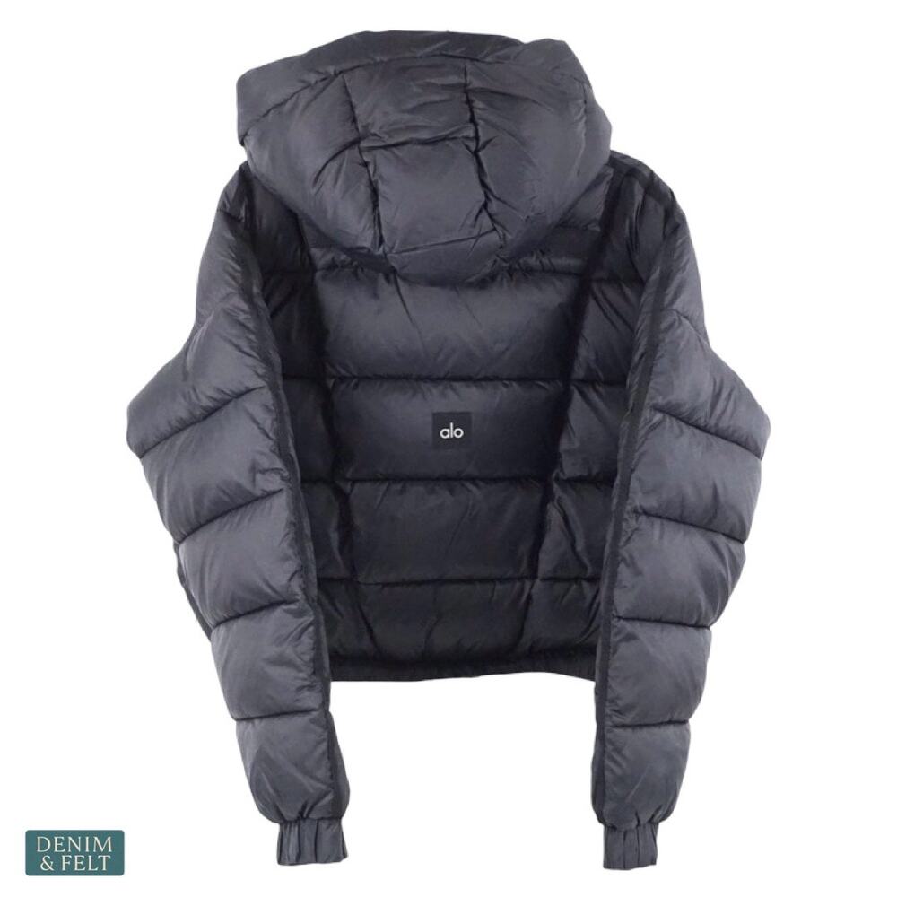 NEW Alo Yoga Aspen Love Puffer Jacket Black Oversized Cozy Luxe Winter Warm MED - Picture 7 of 13